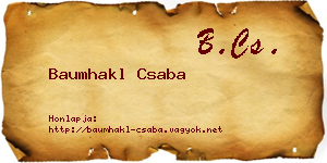 Baumhakl Csaba névjegykártya